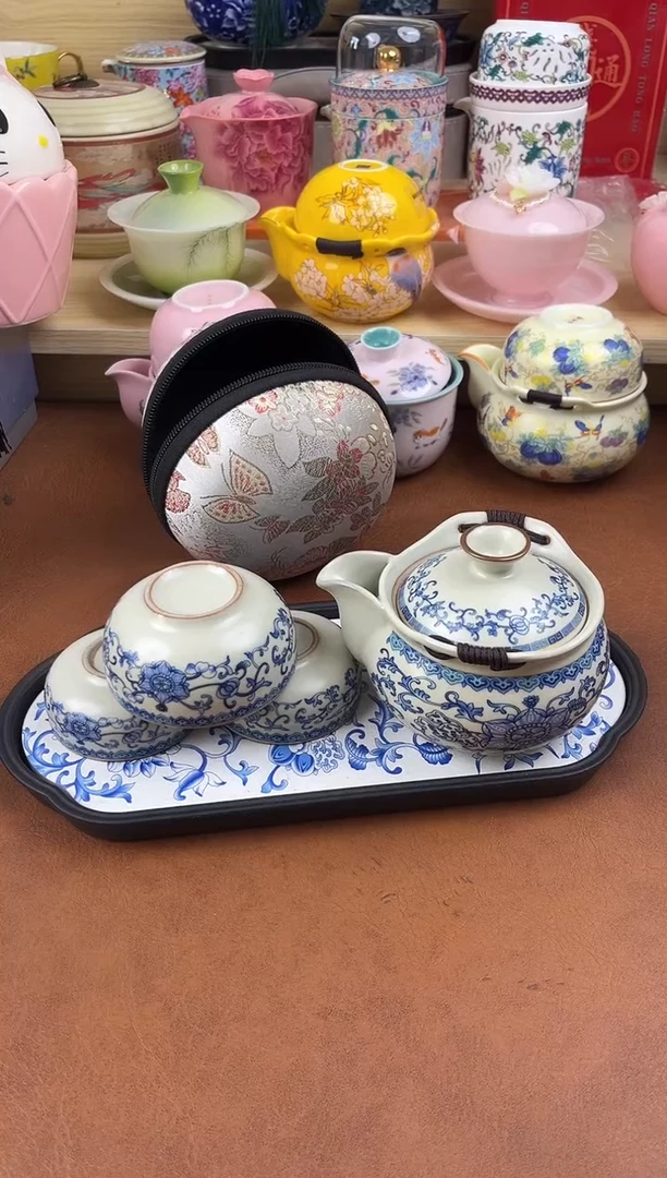 陶陶瓷茶具摆件旅行套组