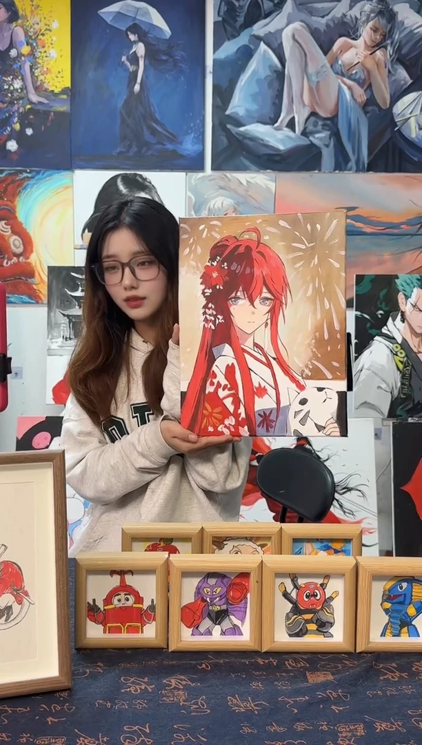 丙烯画亦*绘梨衣丙烯画y
