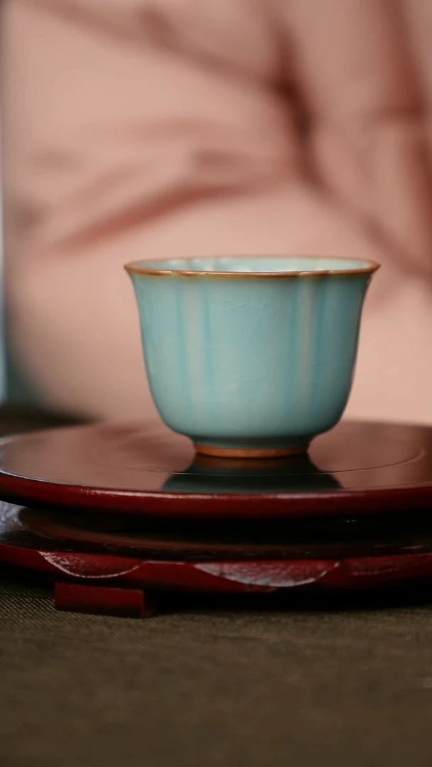 全品 湖水蓝 桃花主人杯