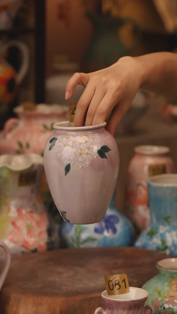 陶瓷472景德镇设计师手作花器摆件侘寂风