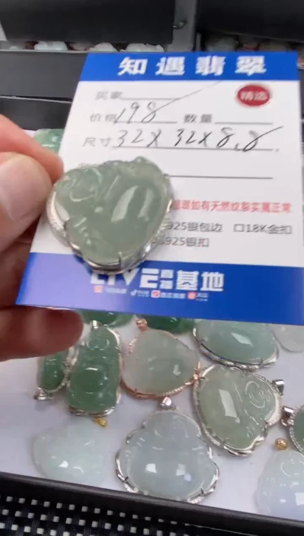 翡翠银S925镶嵌颈饰挂件