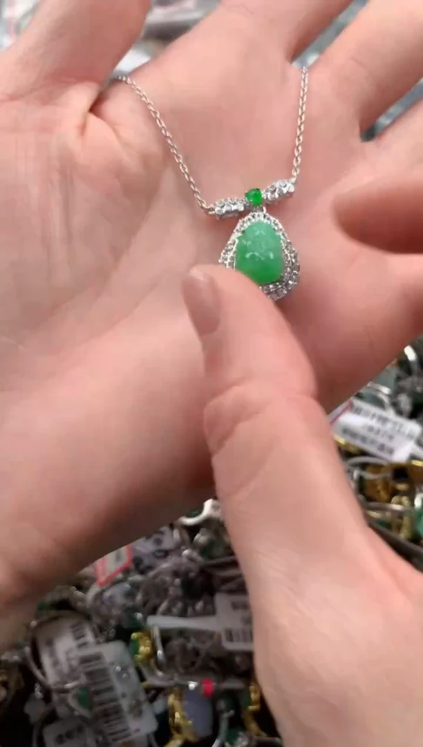 银S925镶嵌戒指翡翠5                    5