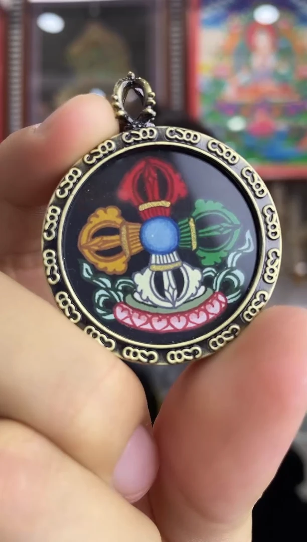 吊坠纯手绘唐卡（非质量问题不退不换）十字金刚杵