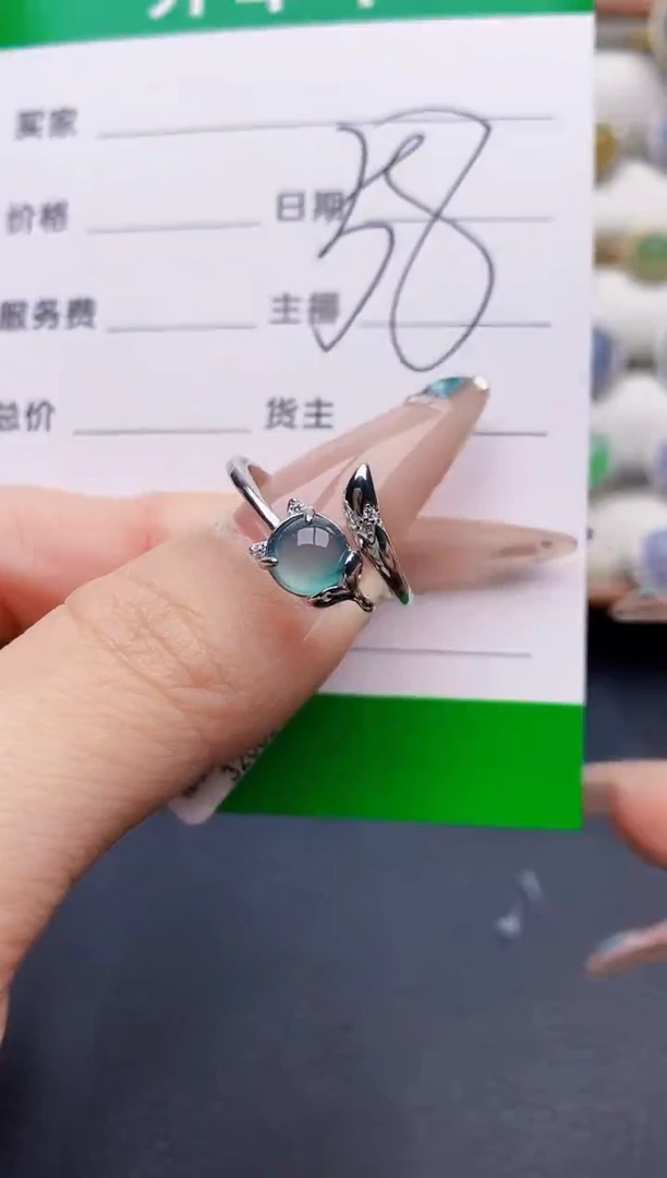 银S925镶嵌戒指翡翠4221