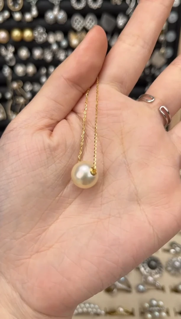 【闪购商品】海水珍珠颈饰18K金镶嵌18K澳白吊坠（赠链）