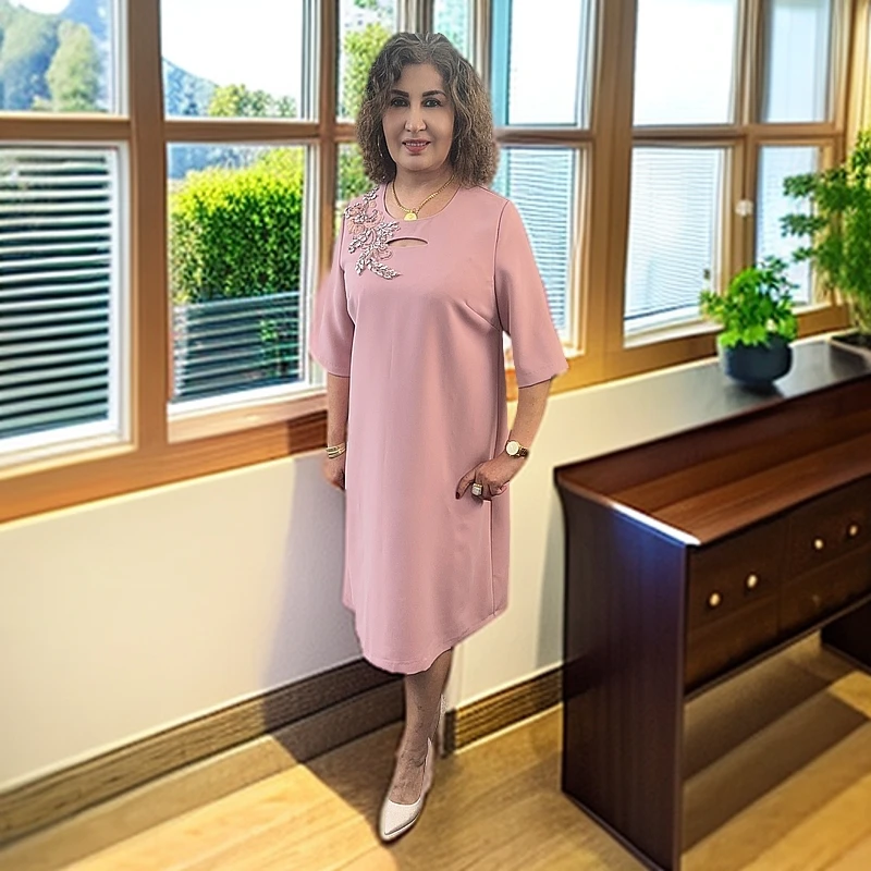 新款时尚气质显瘦优雅长款连衣裙