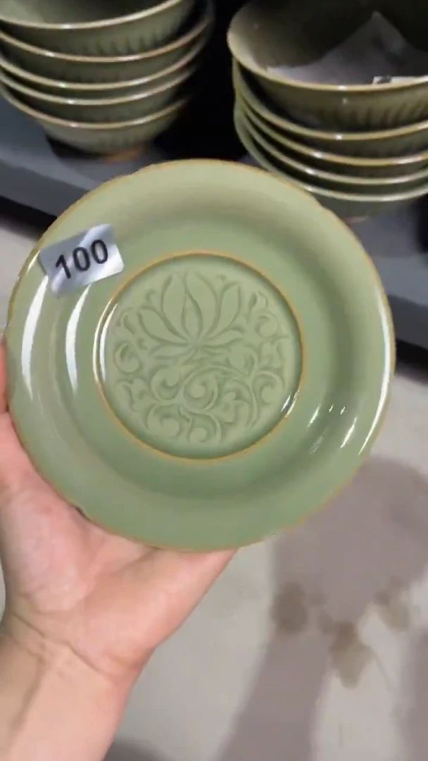 耀州窑仰山莲纹壶承微瑕100