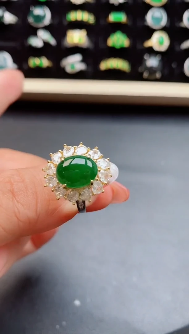【闪购商品】翡翠戒指银S925镶嵌1211