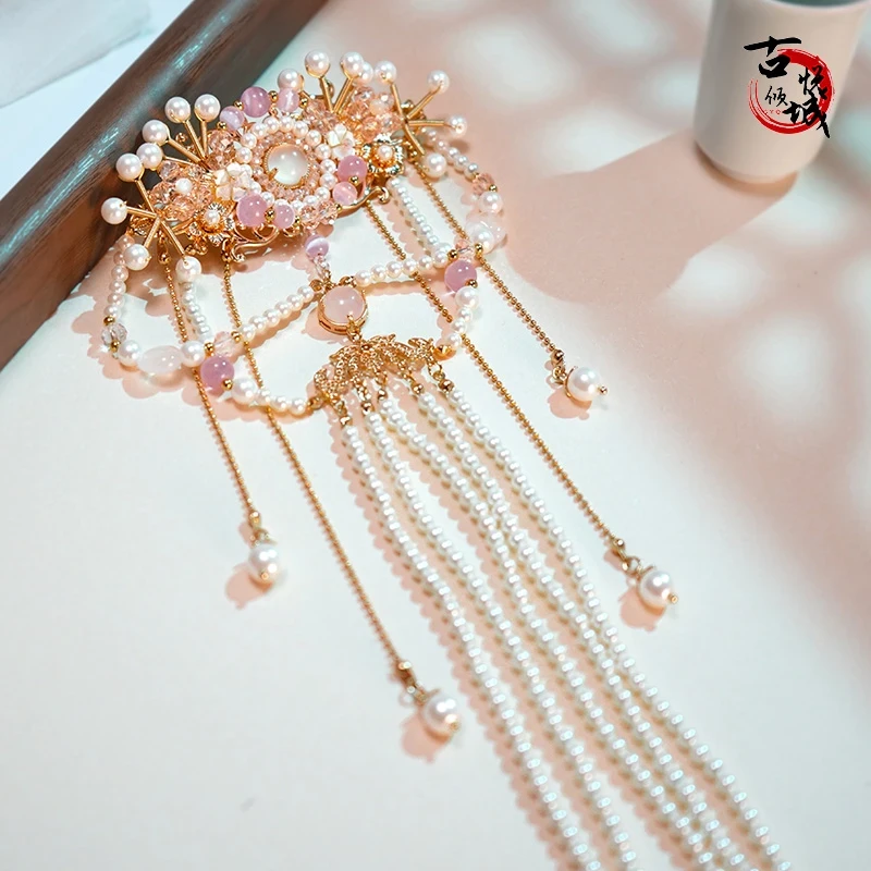 古悦倾城【红粉佳人后压】古风汉服头饰复古宋制明制新中式服饰压鬓