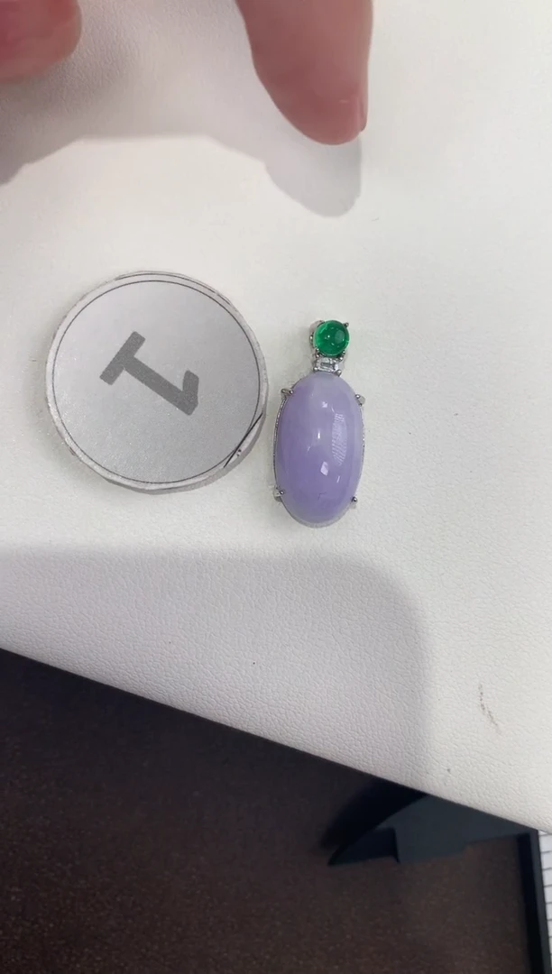 颈饰银S925镶嵌翡翠天然缅甸a货翡翠