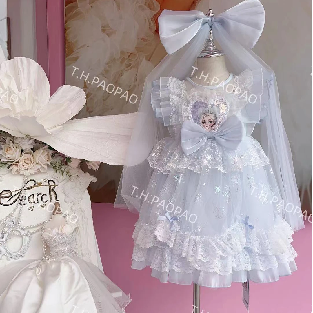 【小卡通-爱莎】蕾丝公主裙2025新款童新款仙公主裙