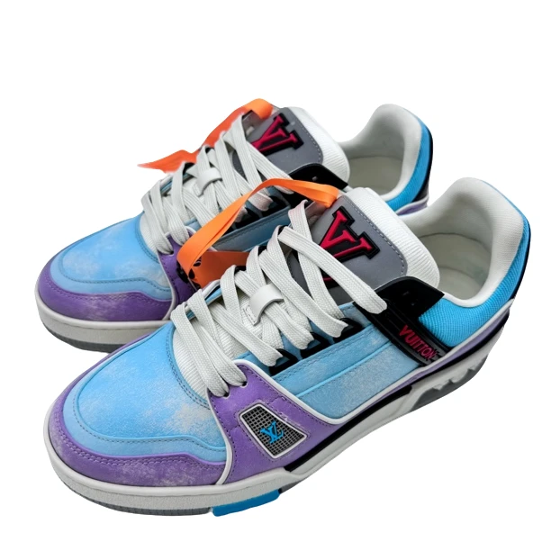 95新 LouisVuitton/路易威登 37.5码马卡龙trainer板鞋98新vv1283