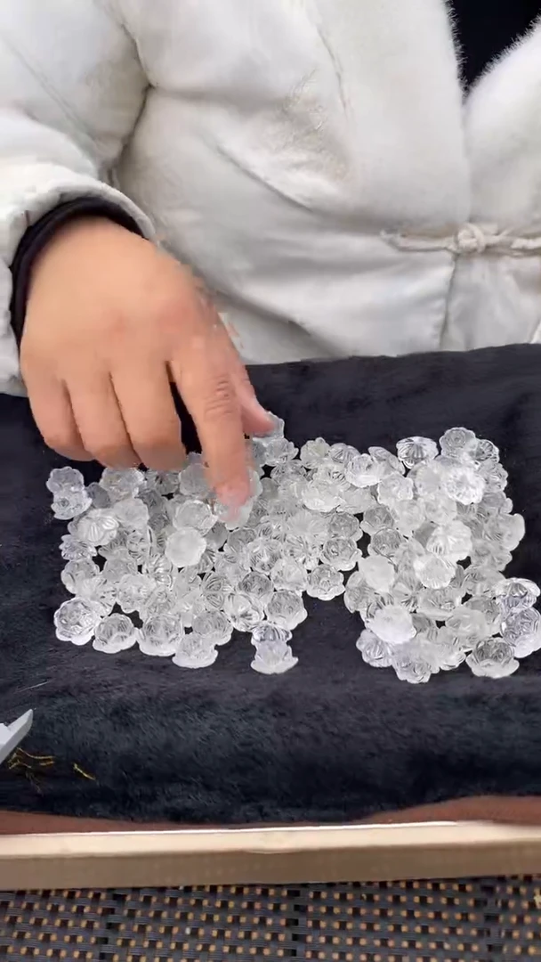 【闪购商品】水晶莲花珠未镶嵌白水晶莲花珠D622多样性发其一