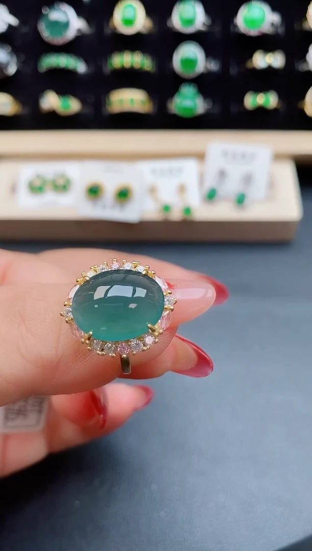 【闪购商品】翡翠戒指银S925镶嵌12121