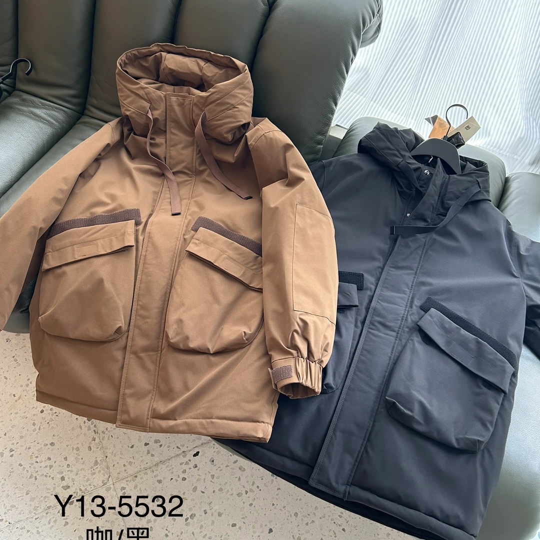 冬季新款90白鸭绒御寒派克长款工装羽绒服5532