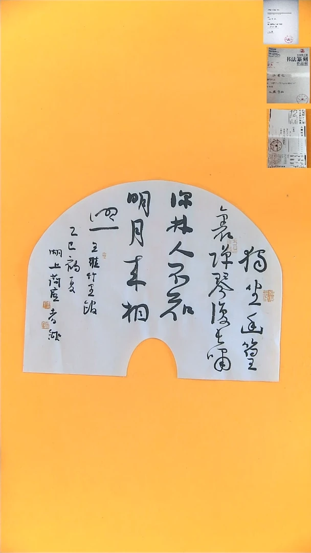 书法江孝龙书法异性扇面独坐36*45