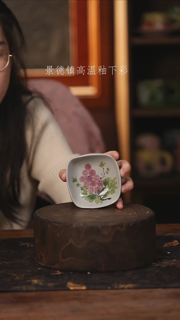 陶瓷景德镇高温釉下手绘陶瓷@L597@
