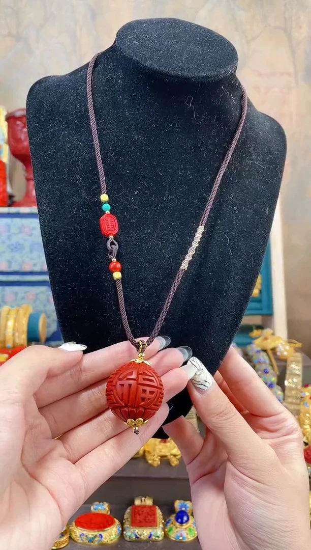 【闪购商品】非遗雕漆3.0单珠毛衣链福寿