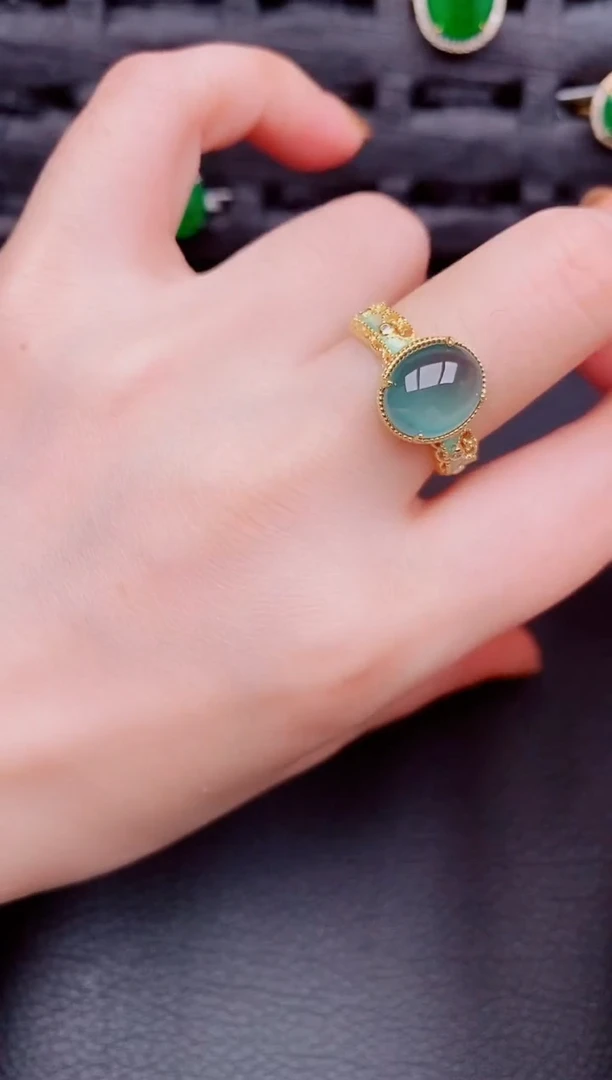 【闪购商品】翡翠戒指银S925镶嵌天然A货翡翠398