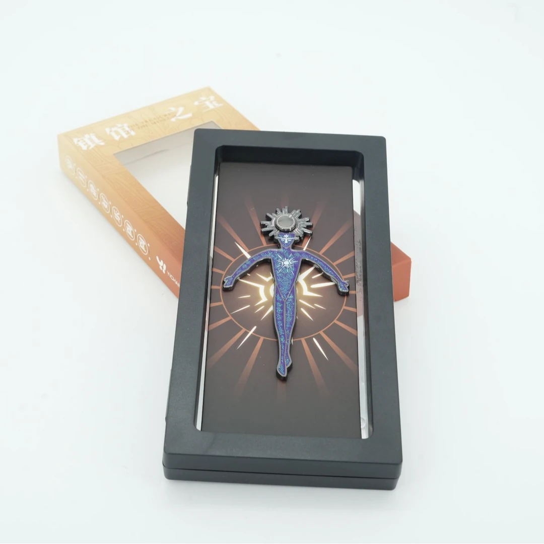 太阳人石刻金属徽章磁吸