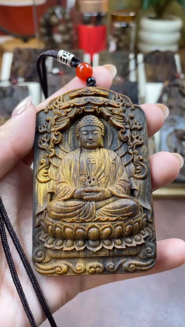 木木雕款芽庄 十二生肖守护 羊 猴 大日如来 8cm 送养香瓶