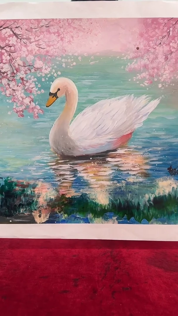 国画国画赵燮绘画4pc天鹅