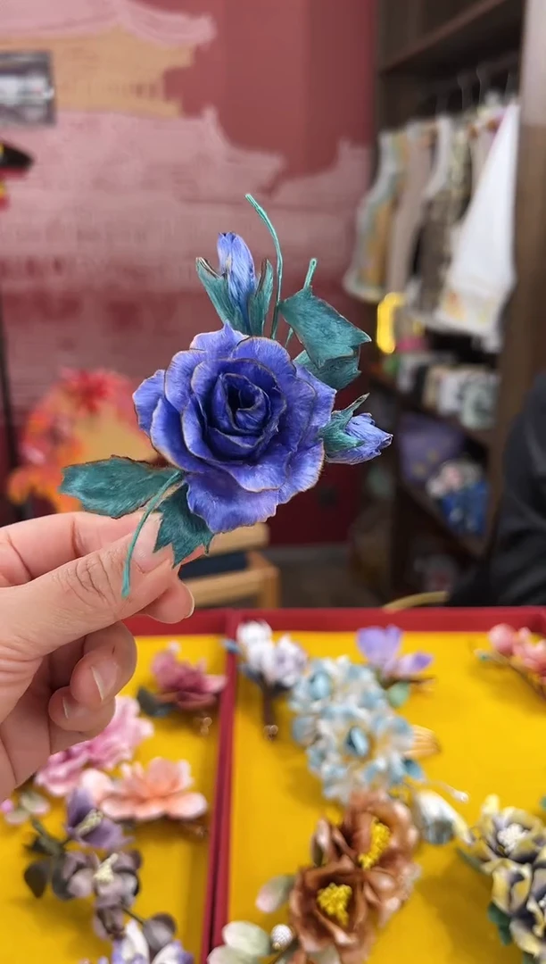 【闪购商品】刺绣非遗绒花（发饰）