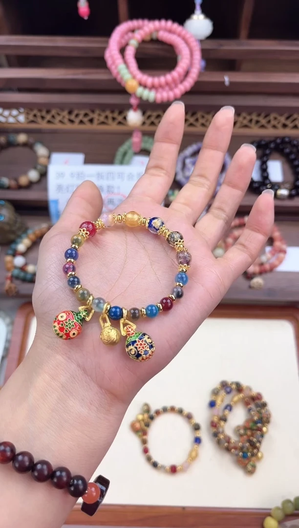 【闪购商品】玛瑙/玉髓手链合金糖心玛瑙单圈手串50