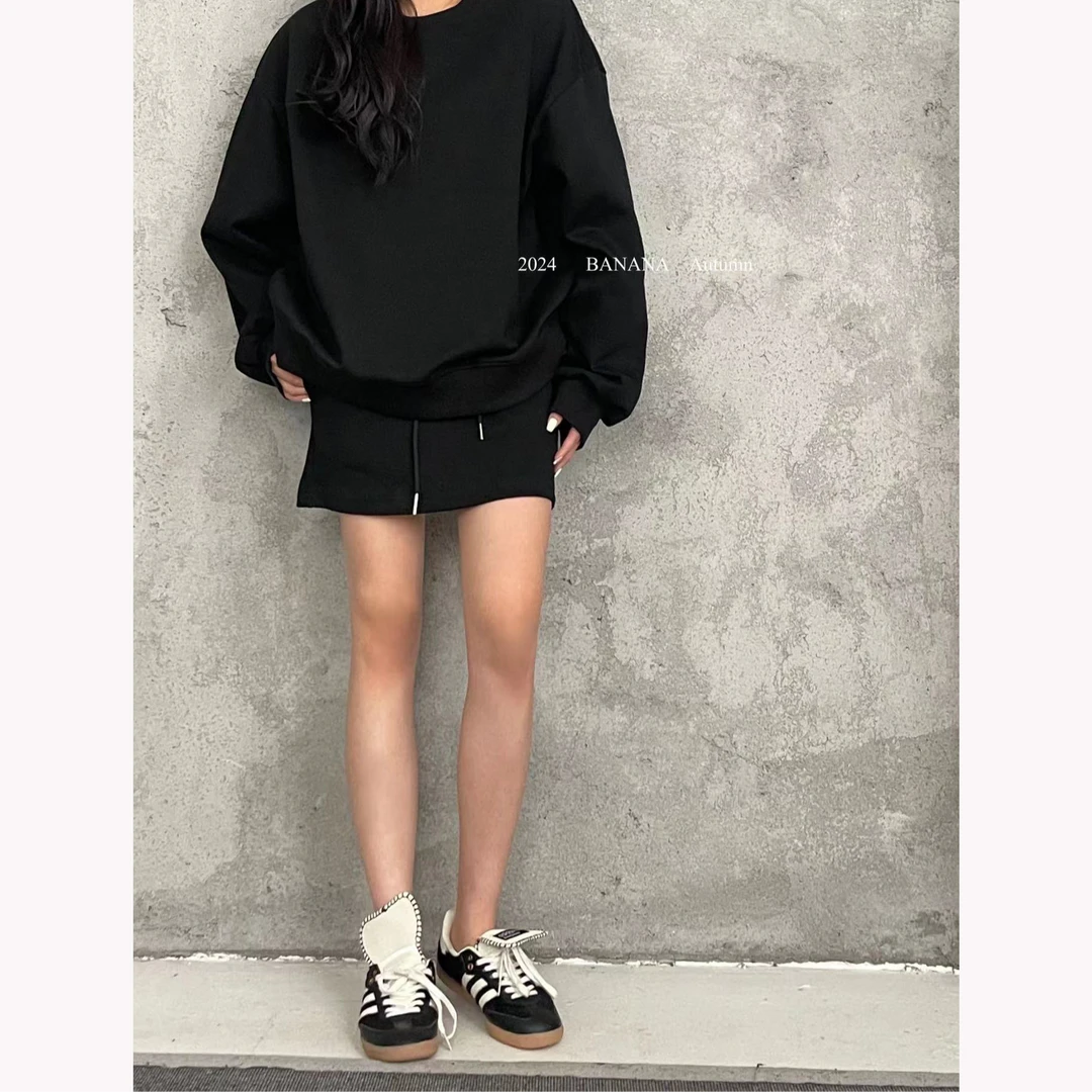 BA1959秋季圆领短裤休闲套装