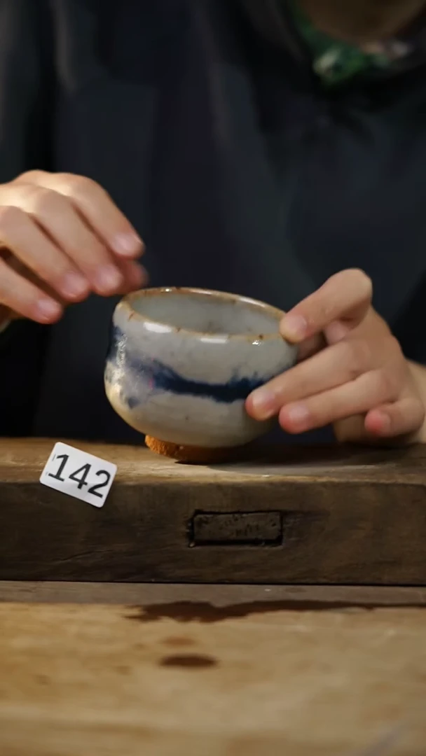 瓷片设计师手作！！！落单设计师系列！！！！青花志野杯