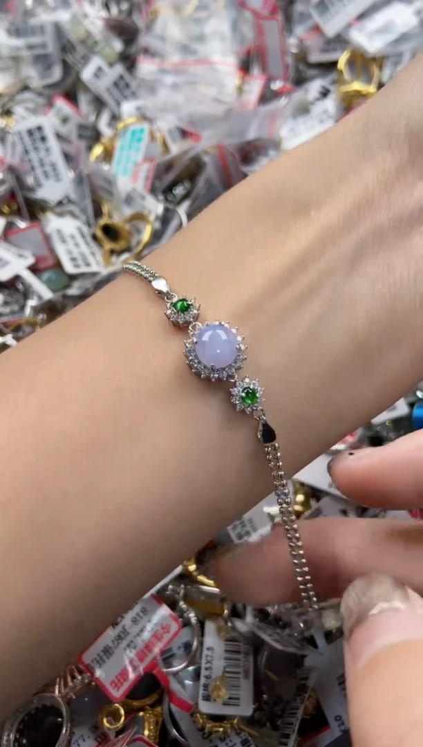 翡翠戒指银S925镶嵌101010----8