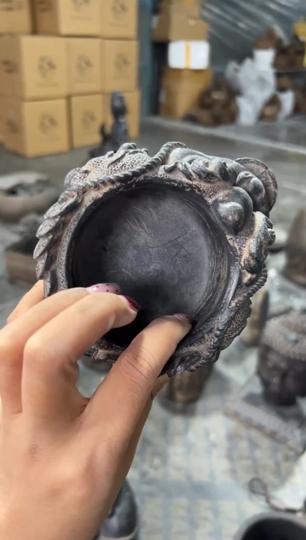 陶土【合成青石】金蟾盆