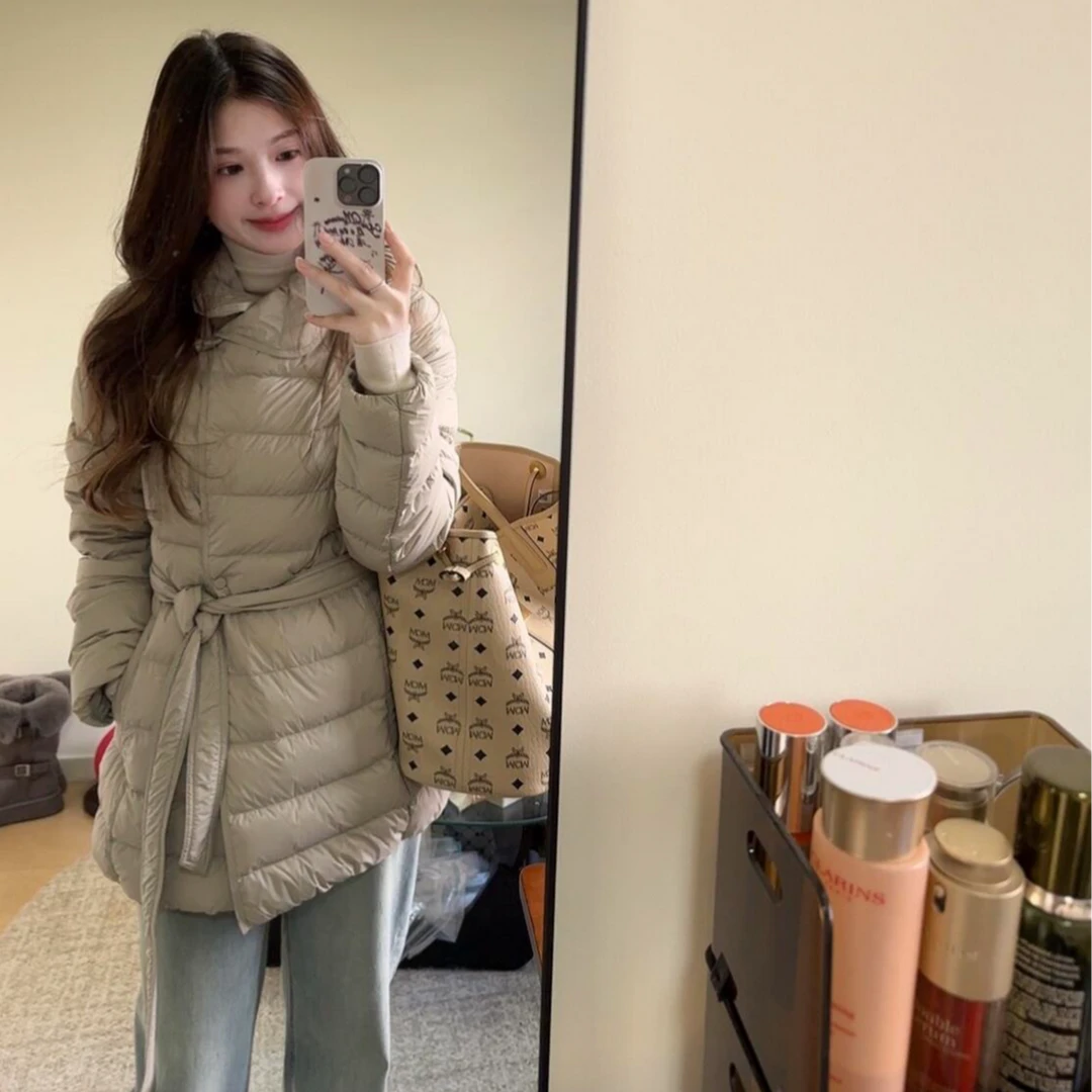 MARIE.COCO棉服外套女2025冬新款巨好看独特气质中长款外套牛仔裤