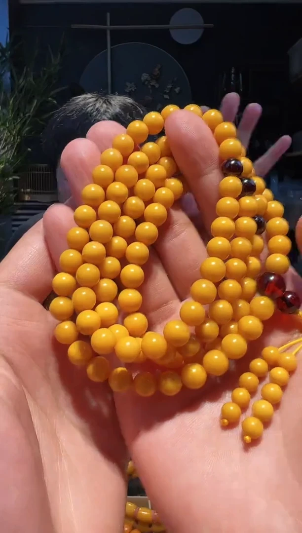 未镶嵌蜜蜡手串8+108多圈