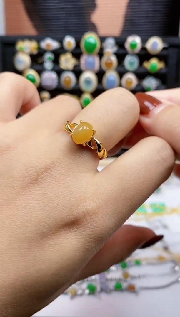 银S925镶嵌戒指翡翠292