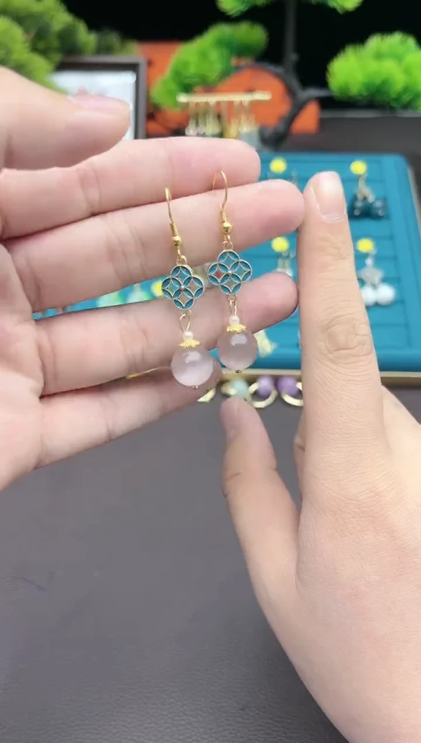 【闪购商品】玛瑙/玉髓耳钉银S925镶嵌201000