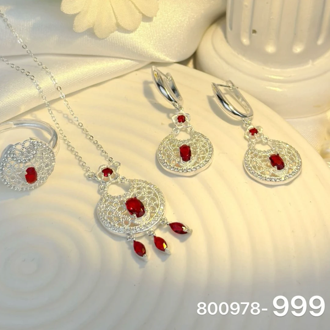 合金仿珍珠吊坠 爱敏首饰银套装800978