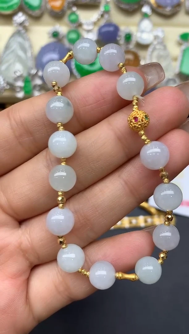 18K金镶嵌手链翡翠84中国好珍宝