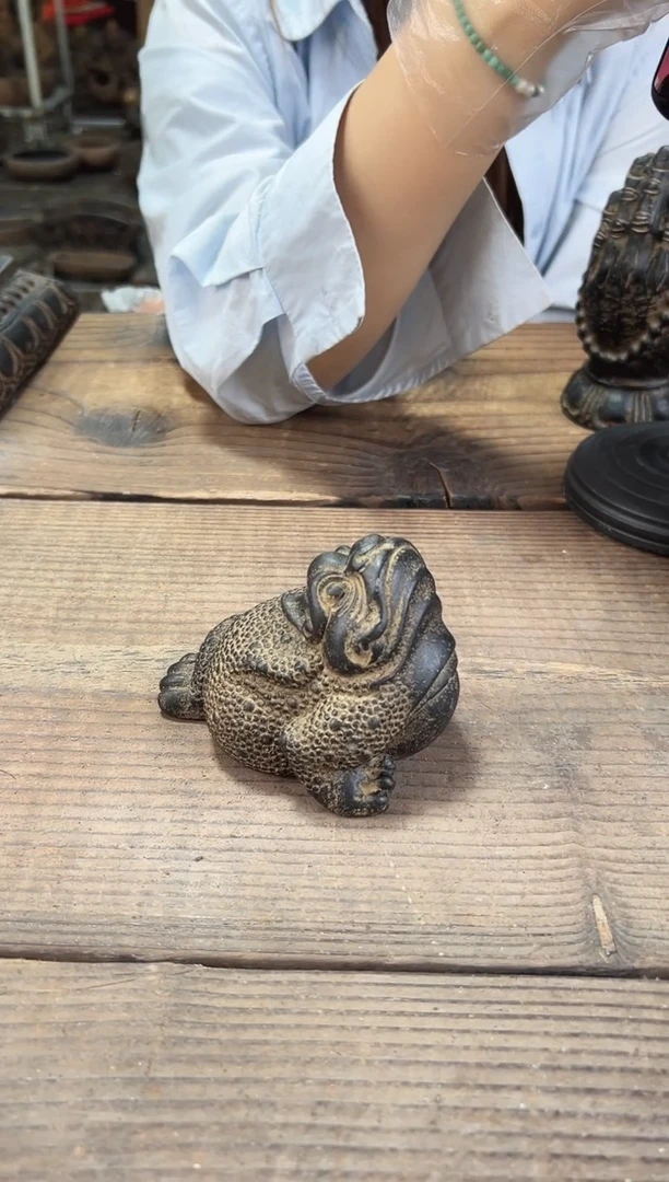 陶土【火山泥】小金蟾摆件