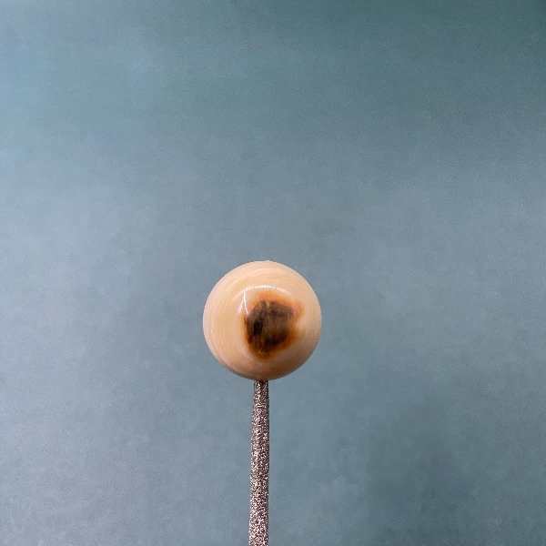 S8139天然猛犸牙蓝眼圆珠19.5mm支持鉴定 假一罚四