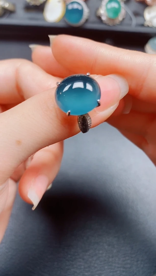 银S925镶嵌戒指翡翠翡翠