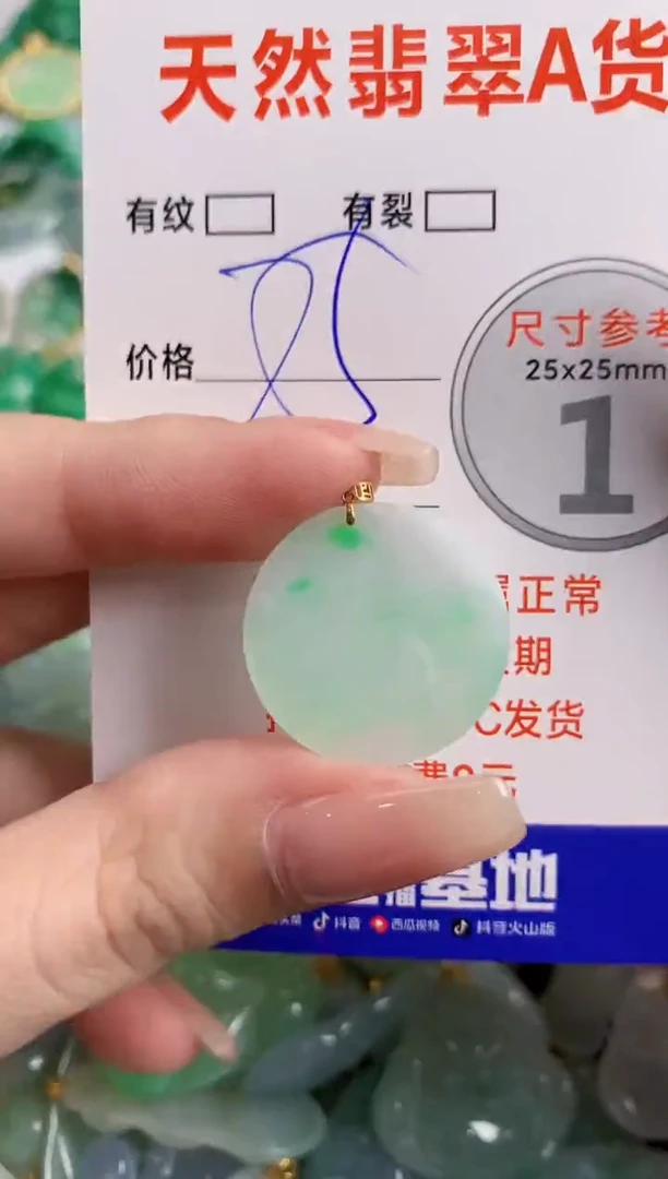 翡翠18K金镶嵌颈饰24000362