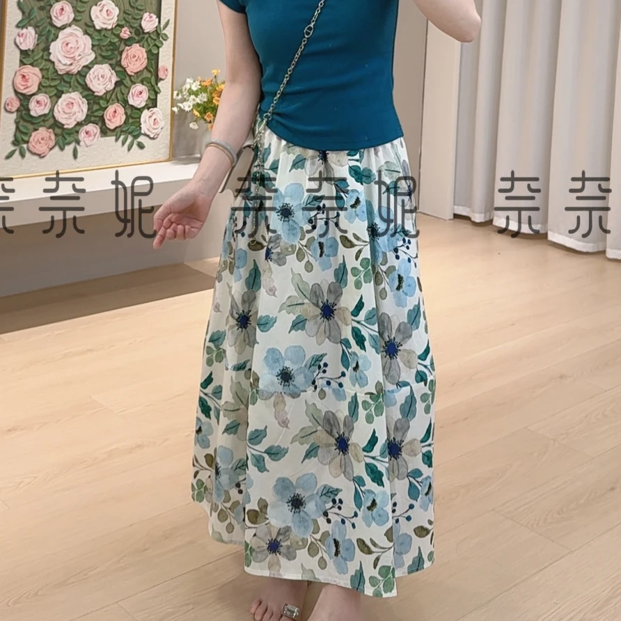 奈奈妮【夏染】夏季半身裙碎花气质时尚显瘦百搭9672