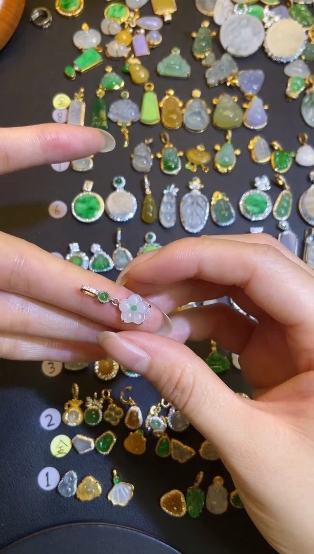 吊坠(不含链)银S925镶嵌翡翠1