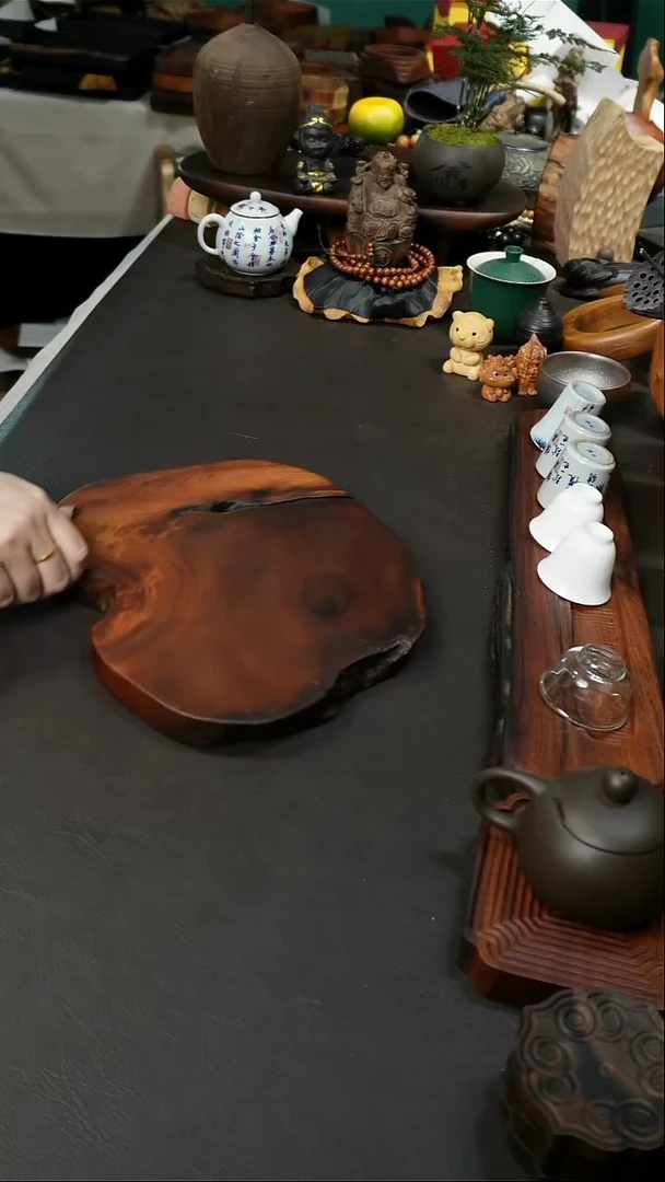 缅甸花梨木干泡盘29.5-23-2.5cm