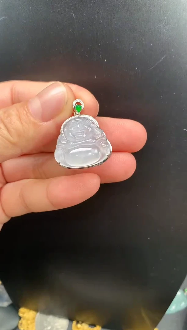 【闪购商品】翡翠吊坠(不含链)18K金镶嵌一