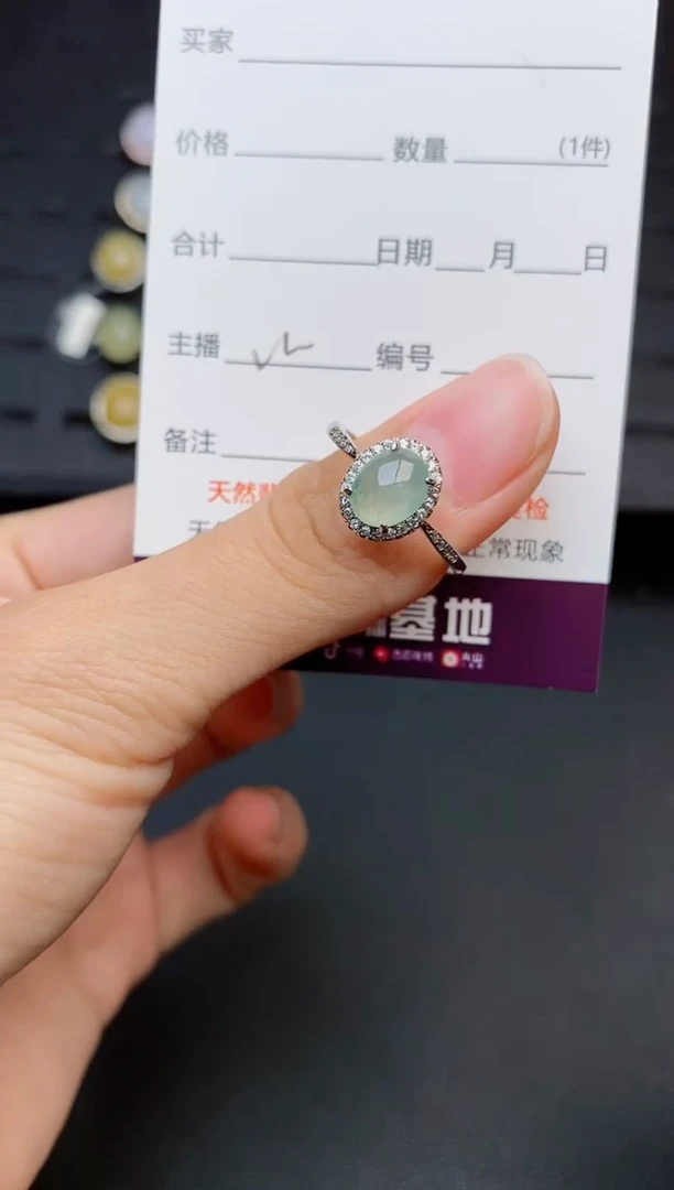 银S925镶嵌戒指翡翠1