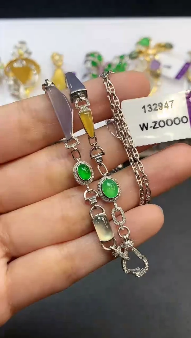 【闪购商品】翡翠套链18K金镶嵌1340