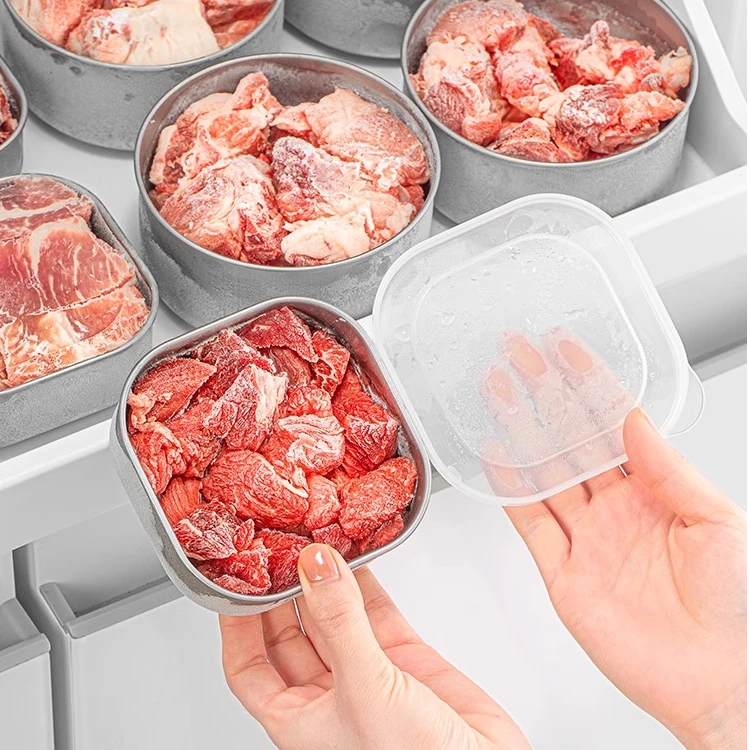 日本进口专用不锈钢保鲜盒冻肉分装盒冰箱冷冻收纳食品级一周备菜