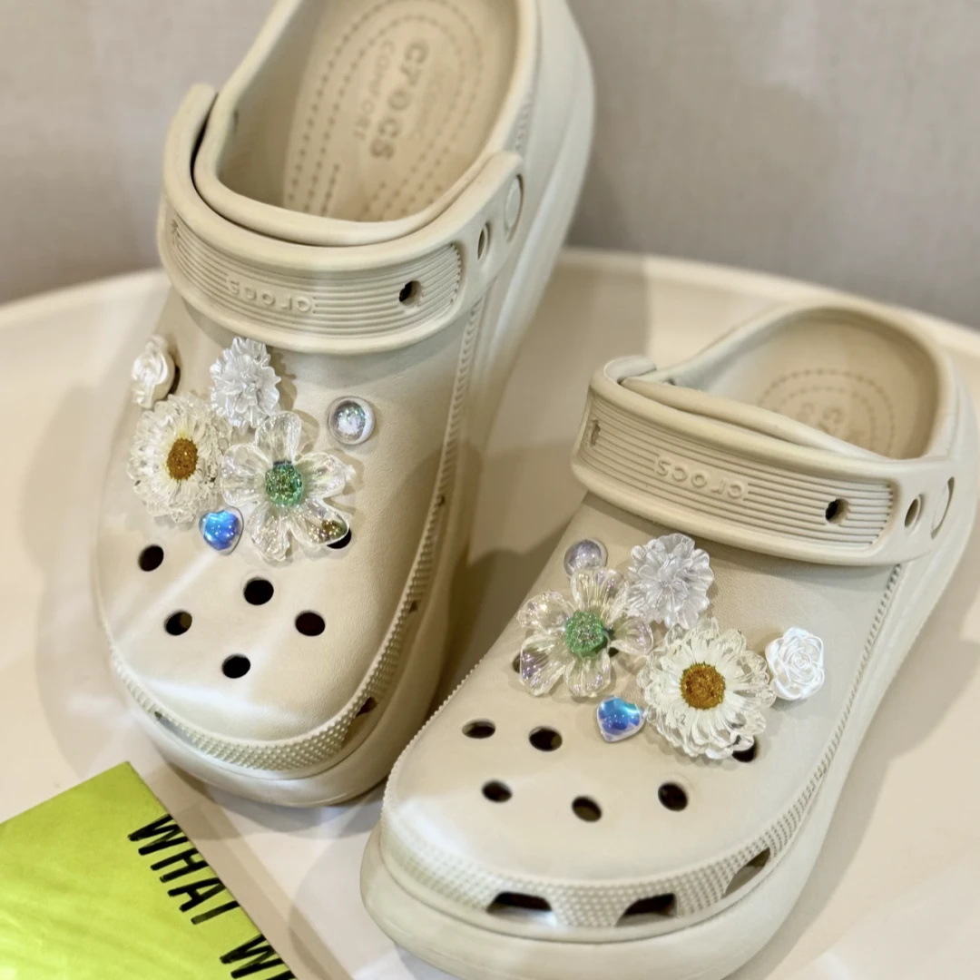 透明小雏菊菊花花朵洞洞鞋鞋花鞋扣高颜值配饰DIY装饰